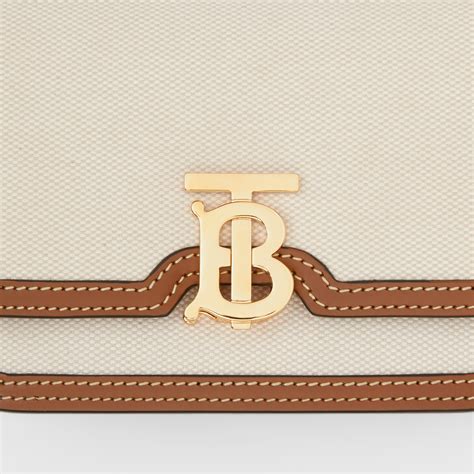 burberry mini two-tone canvas and leather tb bag|burberry mini tb bag.